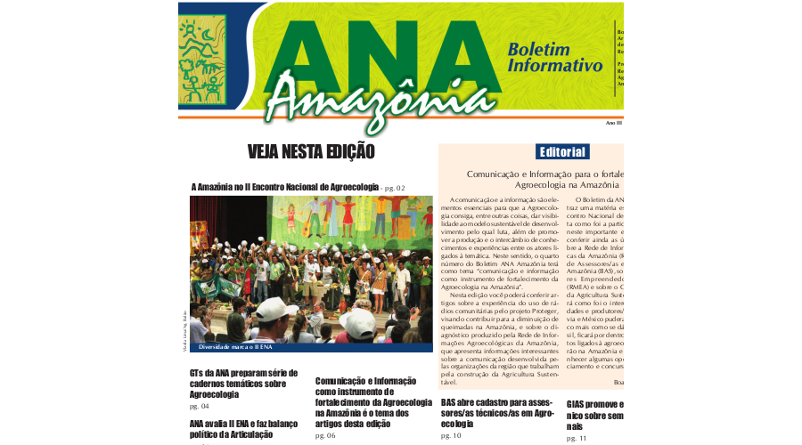 Boletim Informativo - ANA Amazônia no II ENA
