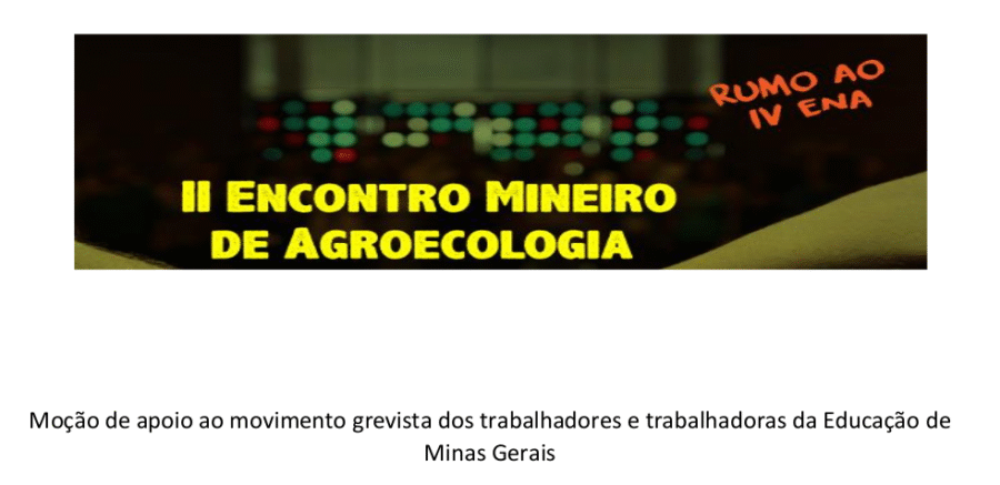 Moção de apoio ao movimento grevista dos trabalhadores e trabalhadoras da Educação de Minas Gerais