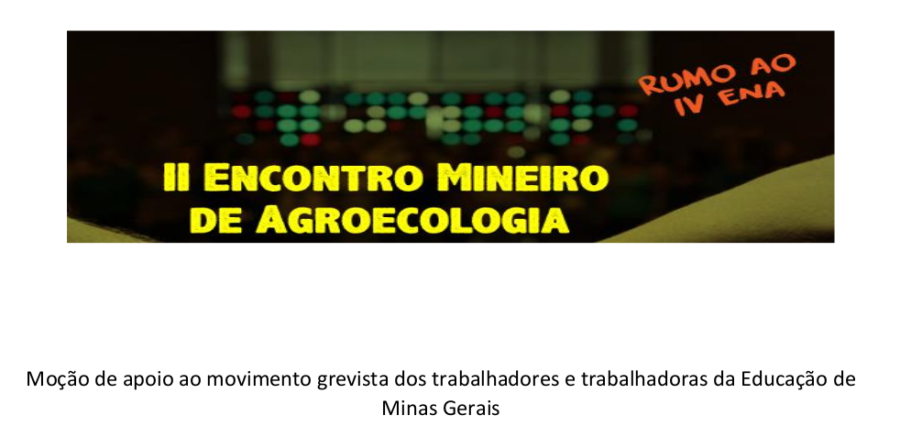 Moção de apoio ao movimento grevista dos trabalhadores e trabalhadoras da Educação de Minas Gerais